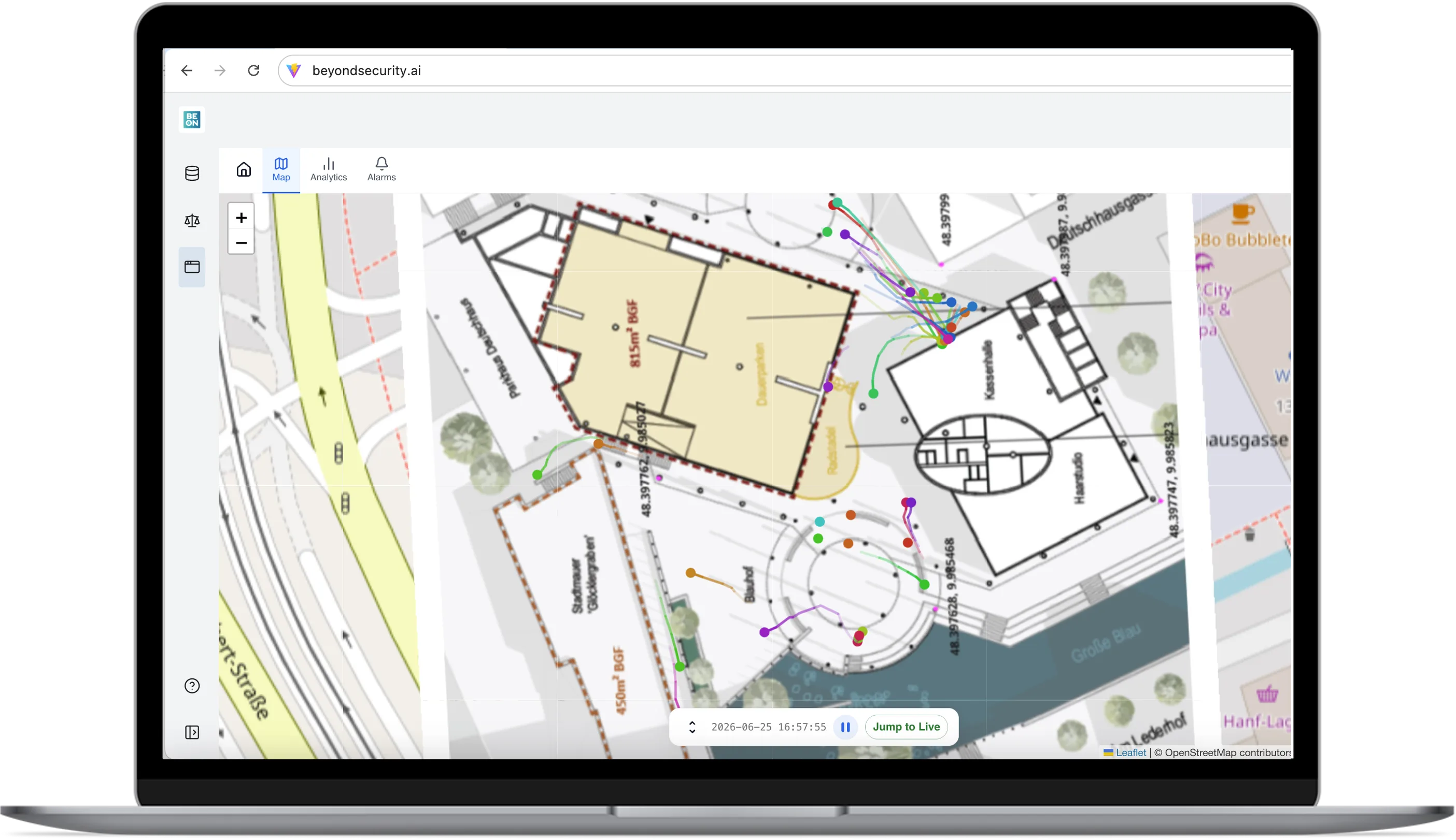 Dashboard operatore con allarme in tempo reale